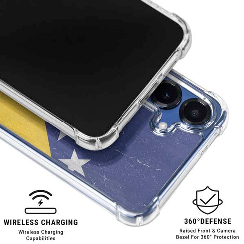Bosnia and Herzegovina Flag Distressed Galaxy S25 Plus Clear Case
